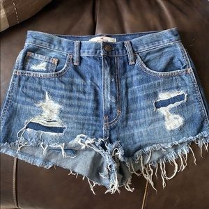 Hollister frayed hem jeans shorts